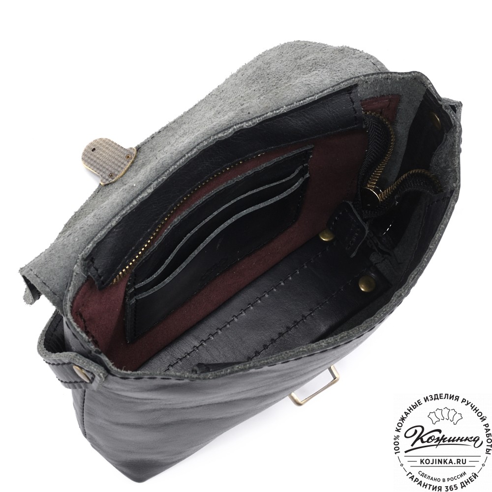  Кожаная сумка "Калифорния Нью" (чёрная)